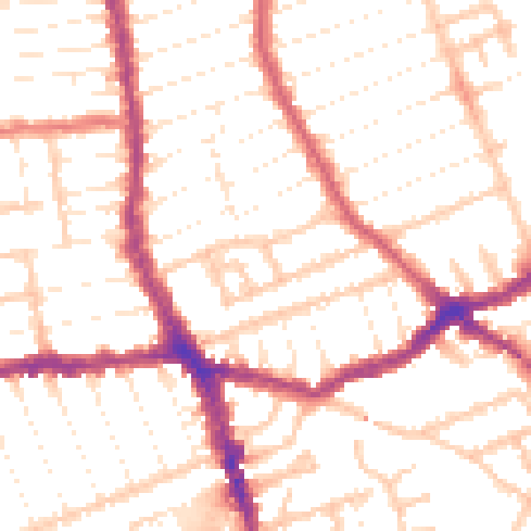 Daytime road noise heatmap for E7 8PE
