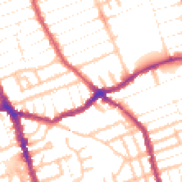 Daytime road noise heatmap for E7 8PP