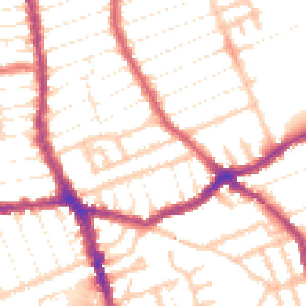 Daytime road noise heatmap for E7 8PR
