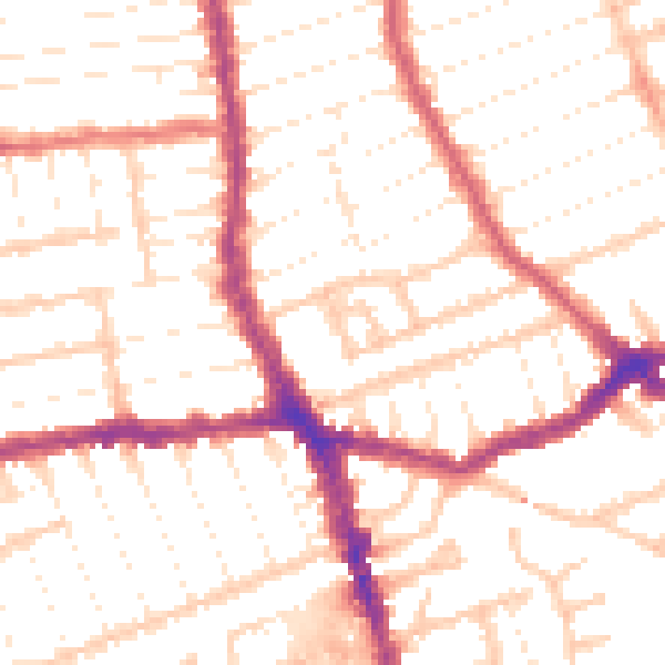 Daytime road noise heatmap for E7 8PU