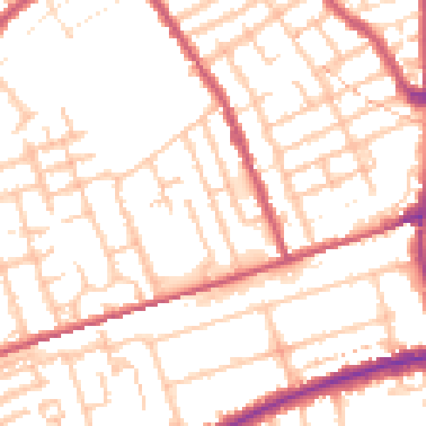 Daytime road noise heatmap for E7 9BD