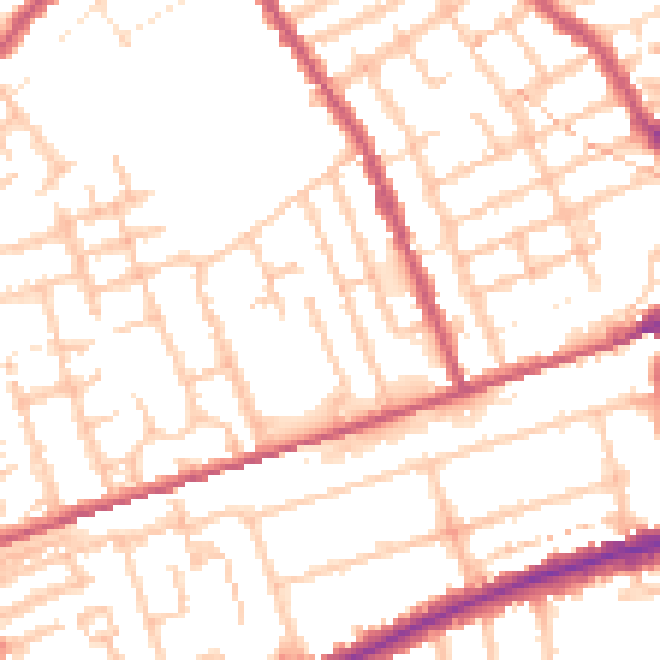 Daytime road noise heatmap for E7 9DE