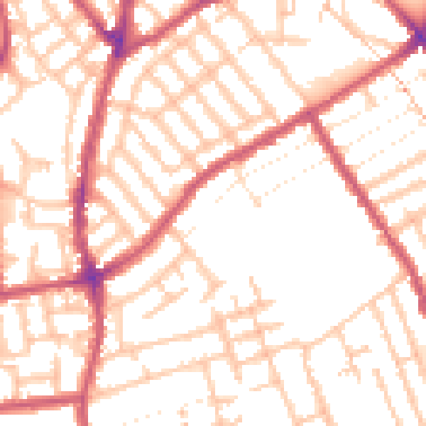 Daytime road noise heatmap for E7 9EN