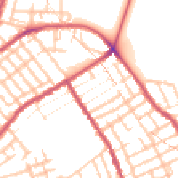 Daytime road noise heatmap for E7 9EQ