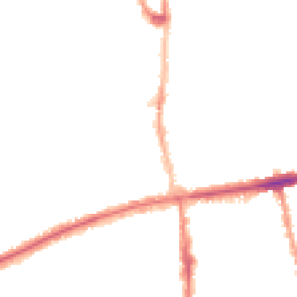 Night-time road noise heatmap for E7 9FF