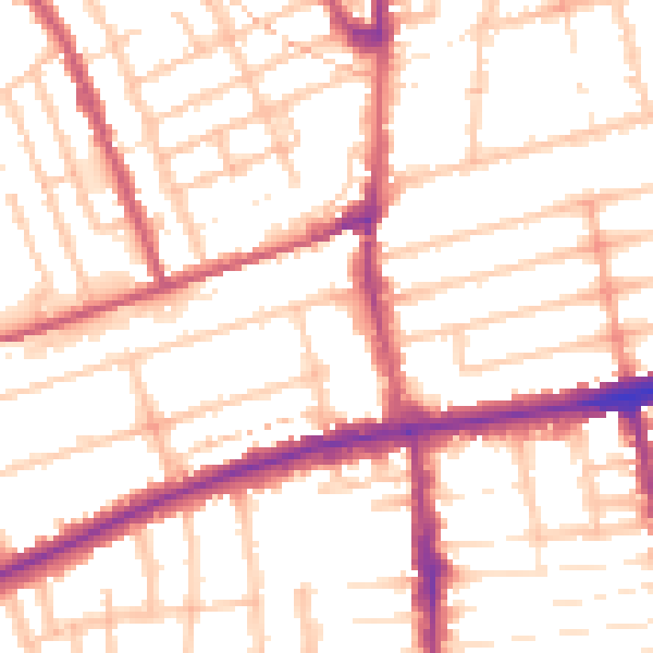 Daytime road noise heatmap for E7 9FP