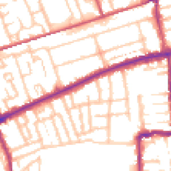 Daytime road noise heatmap for E7 9HY