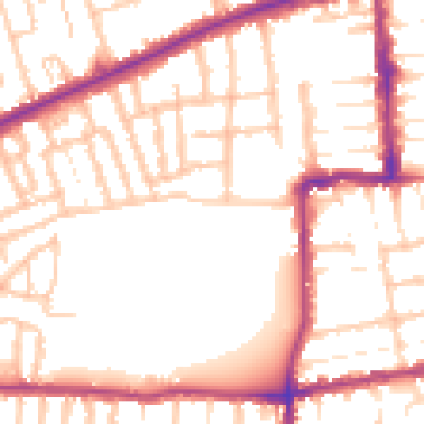 Daytime road noise heatmap for E7 9LF