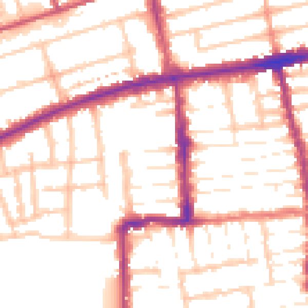 Daytime road noise heatmap for E7 9LZ