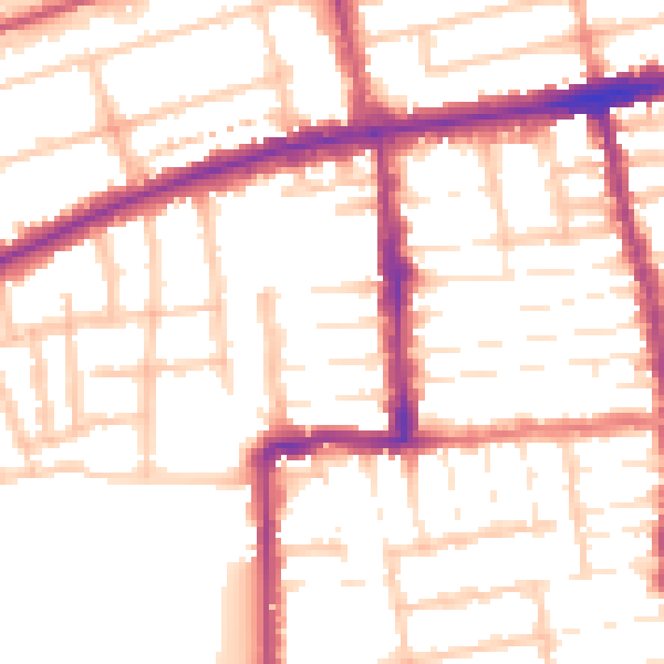 Daytime road noise heatmap for E7 9NF