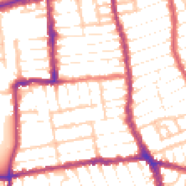 Daytime road noise heatmap for E7 9PF
