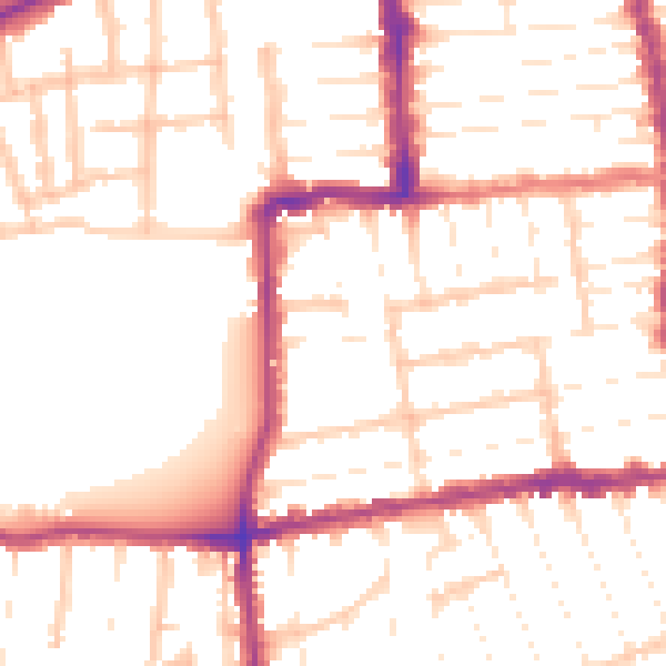 Daytime road noise heatmap for E7 9PW