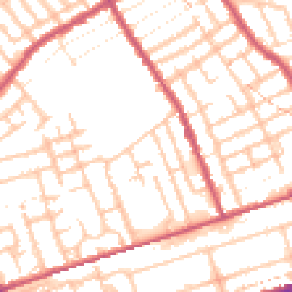 Daytime road noise heatmap for E7 9RR