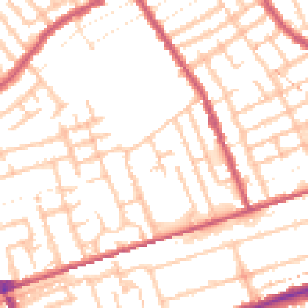 Daytime road noise heatmap for E7 9RS