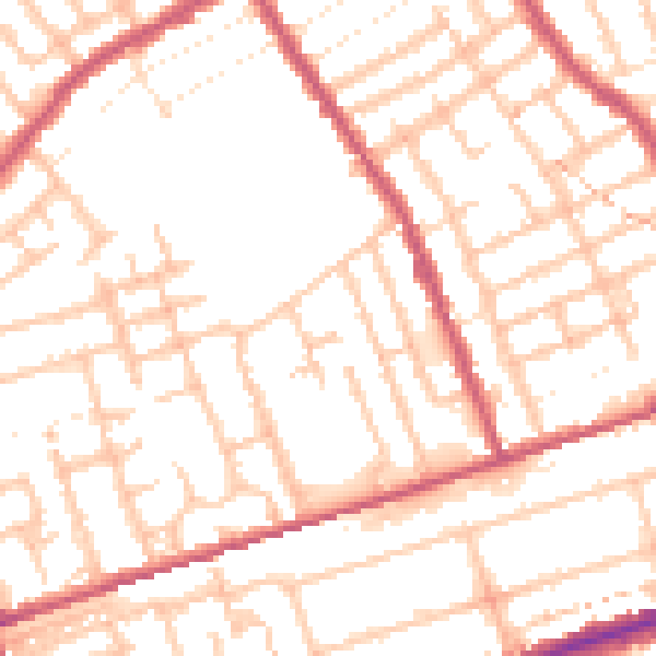 Daytime road noise heatmap for E7 9RU