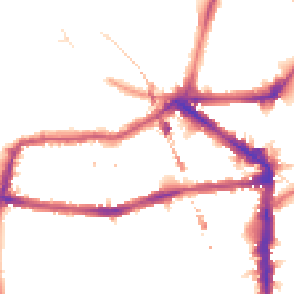 Night-time road noise heatmap for E8 1AA