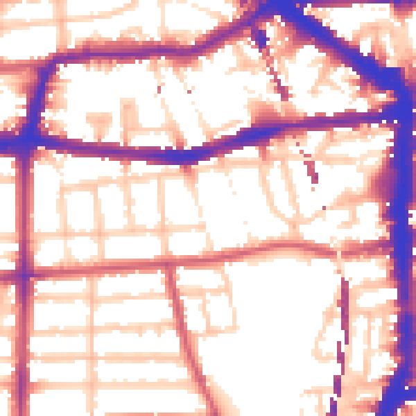 Daytime road noise heatmap for E8 1AB
