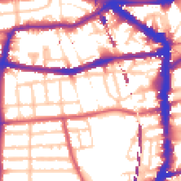 Daytime road noise heatmap for E8 1AD