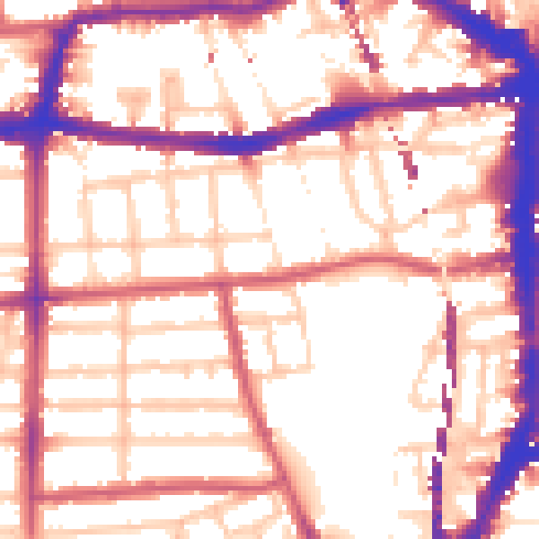 Daytime road noise heatmap for E8 1AE