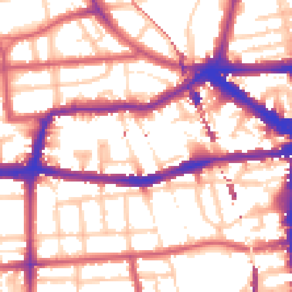 Daytime road noise heatmap for E8 1AG