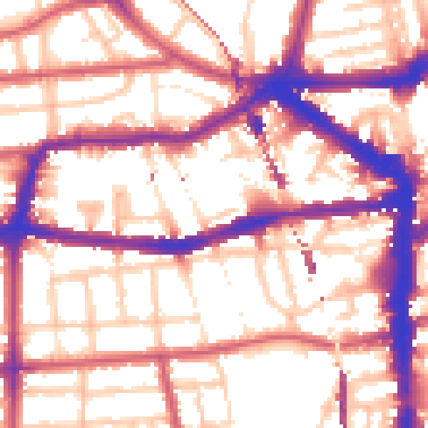 Daytime road noise heatmap for E8 1AH