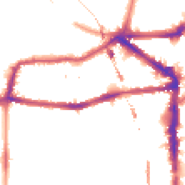 Night-time road noise heatmap for E8 1AH