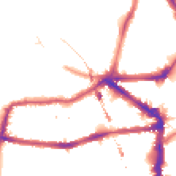 Night-time road noise heatmap for E8 1AL