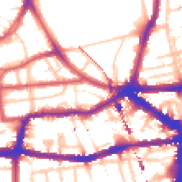 Daytime road noise heatmap for E8 1AP