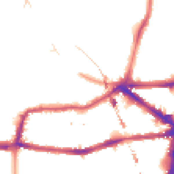 Night-time road noise heatmap for E8 1AP