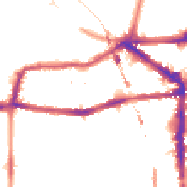 Night-time road noise heatmap for E8 1AQ