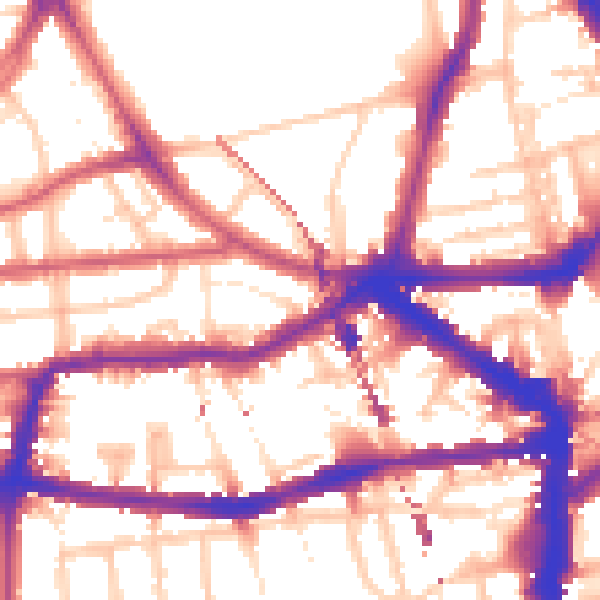 Daytime road noise heatmap for E8 1AR