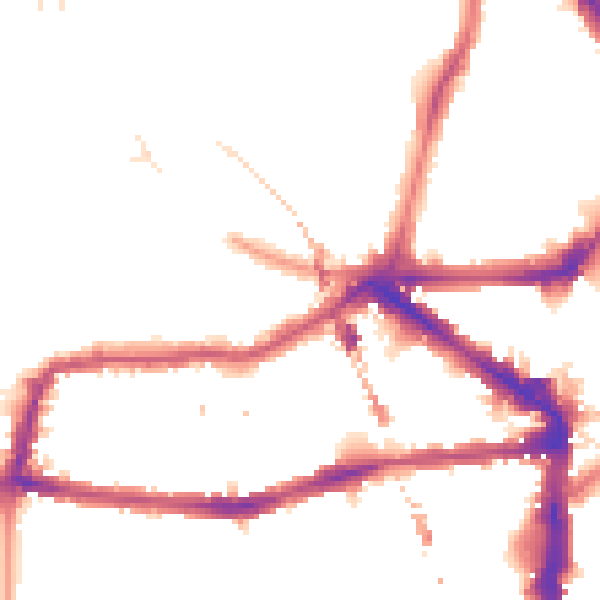 Night-time road noise heatmap for E8 1AR