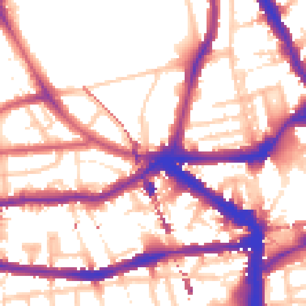 Daytime road noise heatmap for E8 1AT