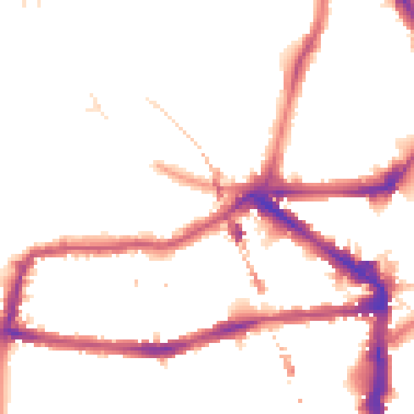 Night-time road noise heatmap for E8 1AW
