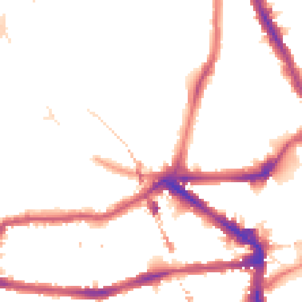 Night-time road noise heatmap for E8 1AY