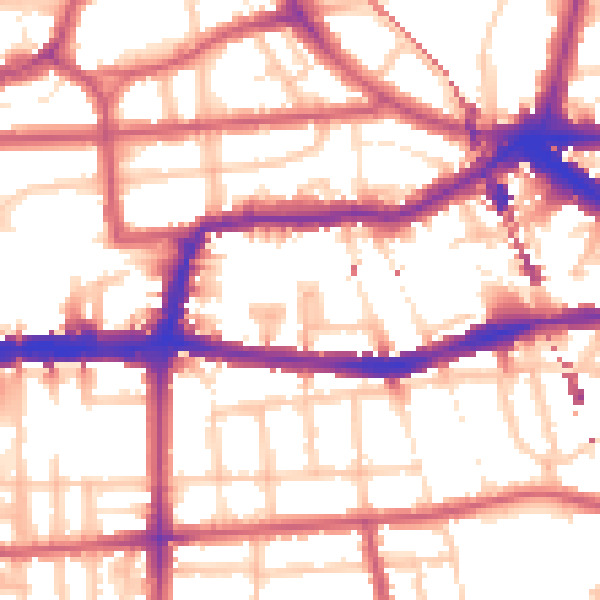 Daytime road noise heatmap for E8 1BF