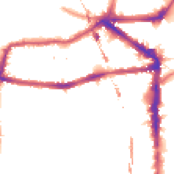 Night-time road noise heatmap for E8 1BG