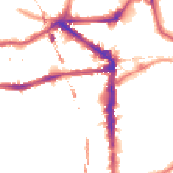 Night-time road noise heatmap for E8 1BH