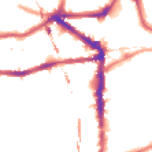 Night-time road noise heatmap for E8 1BN
