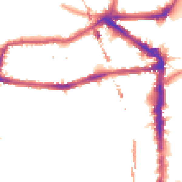 Night-time road noise heatmap for E8 1BQ