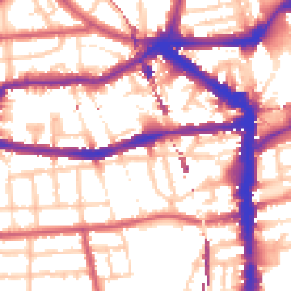 Daytime road noise heatmap for E8 1BS