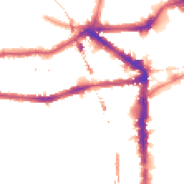 Night-time road noise heatmap for E8 1BU