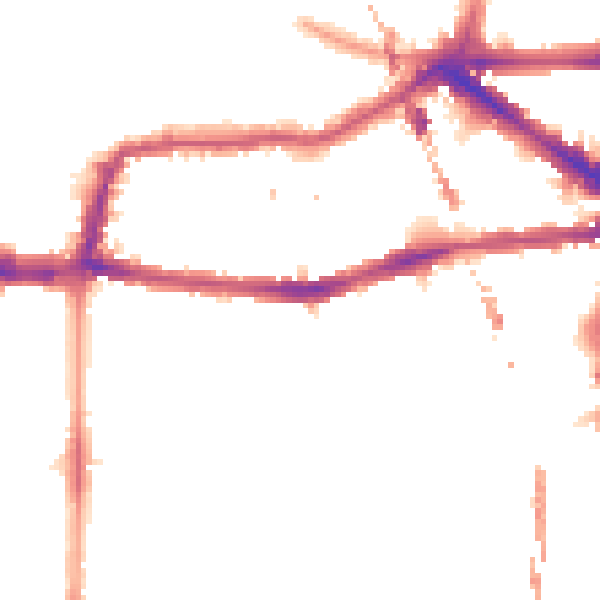 Night-time road noise heatmap for E8 1BX