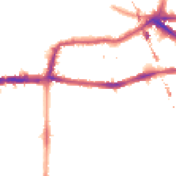 Night-time road noise heatmap for E8 1BY