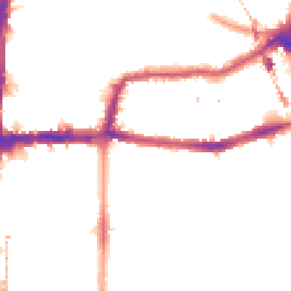 Night-time road noise heatmap for E8 1BZ