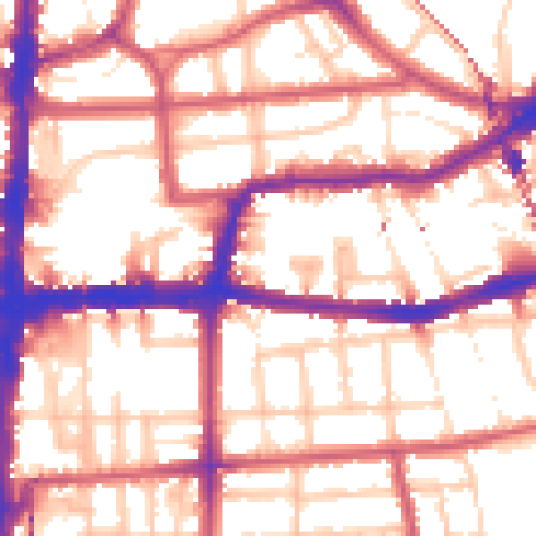 Daytime road noise heatmap for E8 1DB