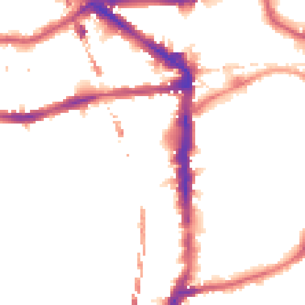 Night-time road noise heatmap for E8 1DD