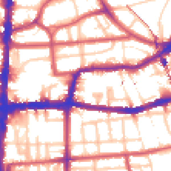 Daytime road noise heatmap for E8 1DE