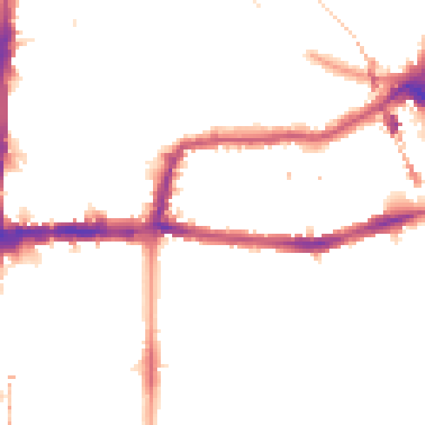 Night-time road noise heatmap for E8 1DJ