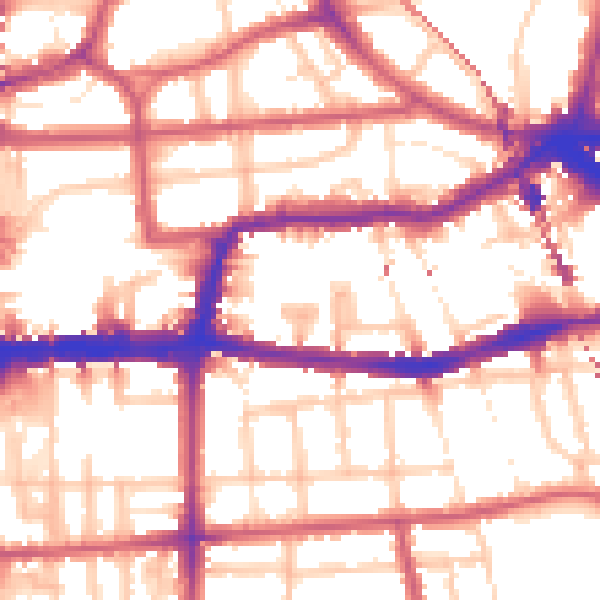 Daytime road noise heatmap for E8 1DL